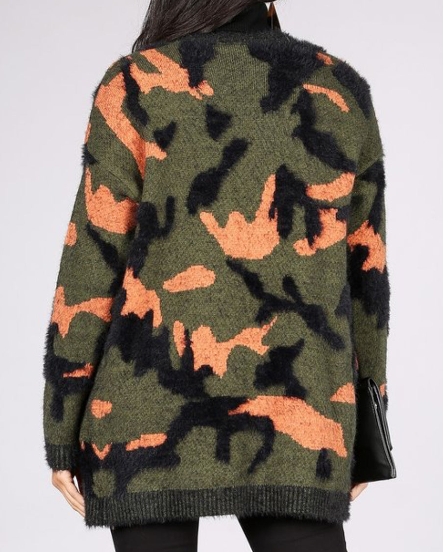 Camo print cardigan online